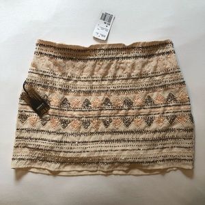 Cream mini skirt